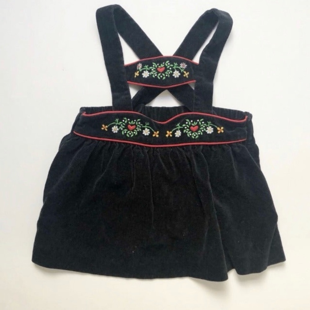 Vintage Kids Velvet Embroidered Lederhosen